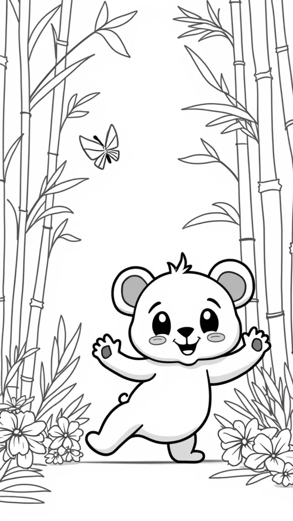 coloriages mignon panda